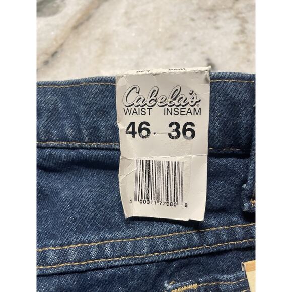 Cabela's Roughneck Jeans Men's 46x36 Blue Traditional Fit Work Pants Denim NWT - Picture 2 of 7